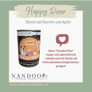 NANDOO Happy Deer - Hirsch mit Karotte & Apfel 400g