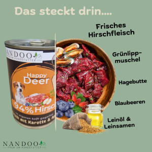Happy Deer - Hirsch mit Karotte, Apfel &...