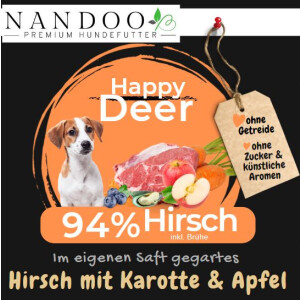 NANDOO Happy Deer - Hirsch mit Karotte & Apfel 800g 1...