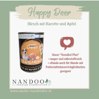 NANDOO Happy Deer - Hirsch mit Karotte & Apfel 800g 1 Dose