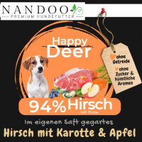 NANDOO Happy Deer - Hirsch mit Karotte & Apfel 800g 6 Dosen