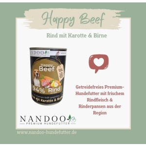 NANDOO Happy Beef - Rind mit Karotte & Birne 400g