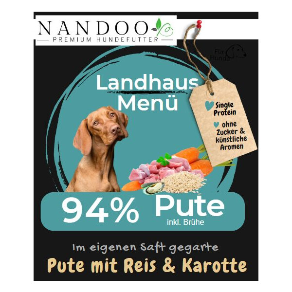 NANDOO Landhaus Menü – Pute mit Reis 400g