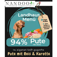 NANDOO Landhaus Men&uuml; &ndash; Pute mit Reis 400g